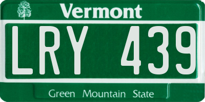 VT license plate LRY439