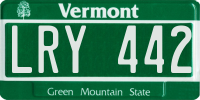 VT license plate LRY442