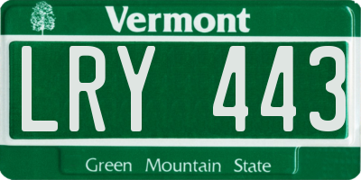VT license plate LRY443