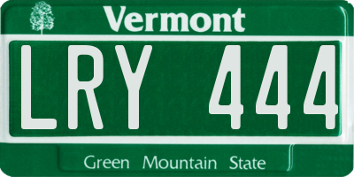 VT license plate LRY444