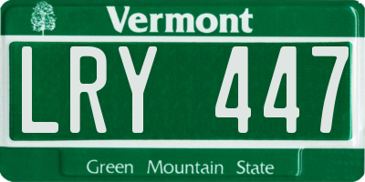 VT license plate LRY447