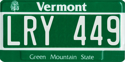 VT license plate LRY449