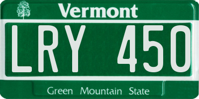 VT license plate LRY450