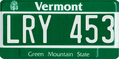 VT license plate LRY453