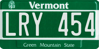 VT license plate LRY454