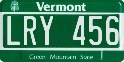 VT license plate LRY456