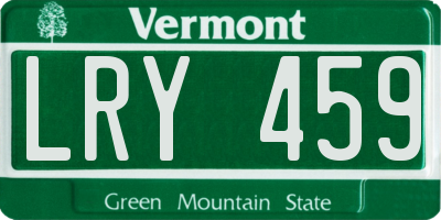 VT license plate LRY459