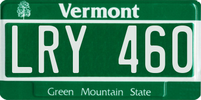 VT license plate LRY460