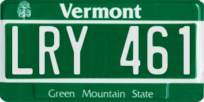VT license plate LRY461