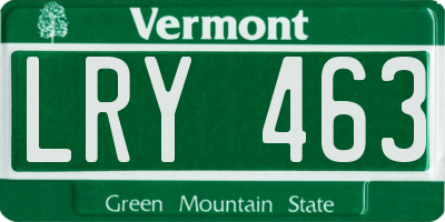 VT license plate LRY463