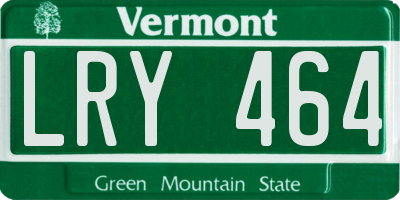 VT license plate LRY464