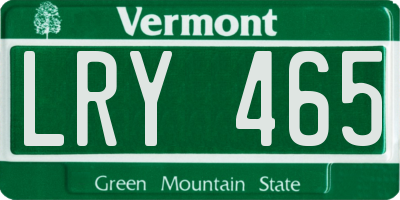VT license plate LRY465