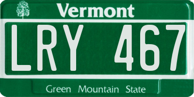 VT license plate LRY467