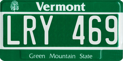 VT license plate LRY469