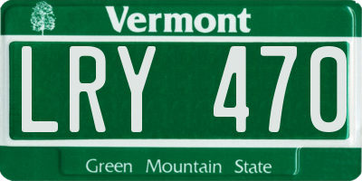 VT license plate LRY470