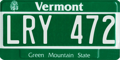 VT license plate LRY472