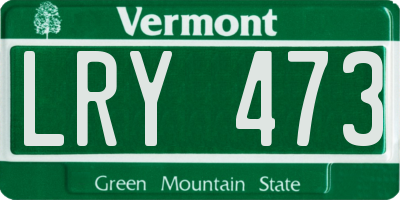 VT license plate LRY473
