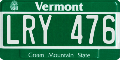 VT license plate LRY476