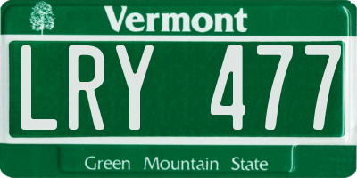 VT license plate LRY477