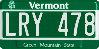 VT license plate LRY478