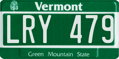 VT license plate LRY479