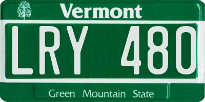 VT license plate LRY480