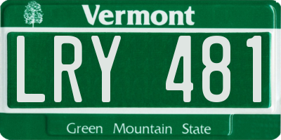 VT license plate LRY481