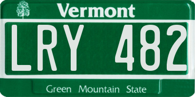 VT license plate LRY482