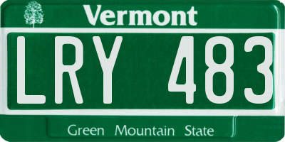 VT license plate LRY483