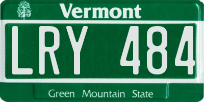 VT license plate LRY484