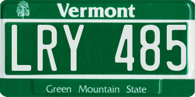 VT license plate LRY485