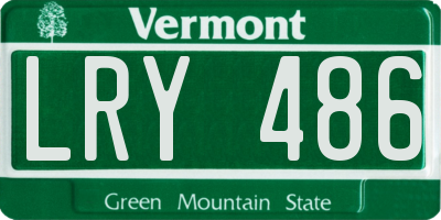 VT license plate LRY486