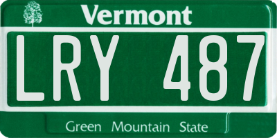 VT license plate LRY487