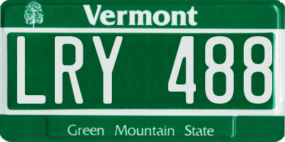 VT license plate LRY488