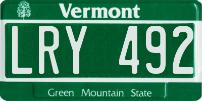 VT license plate LRY492