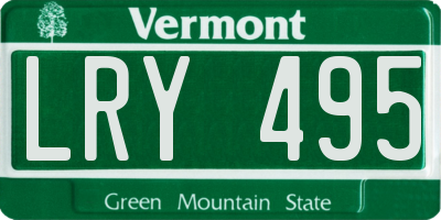 VT license plate LRY495