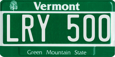 VT license plate LRY500