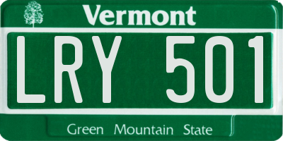 VT license plate LRY501