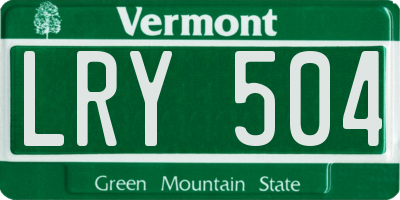 VT license plate LRY504