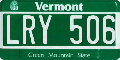 VT license plate LRY506