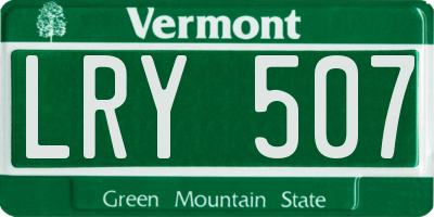 VT license plate LRY507