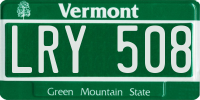 VT license plate LRY508