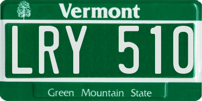 VT license plate LRY510