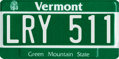 VT license plate LRY511