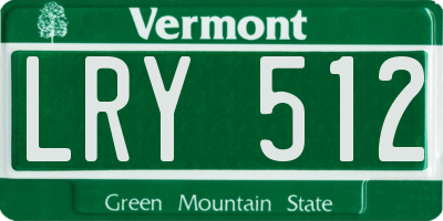 VT license plate LRY512