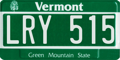 VT license plate LRY515