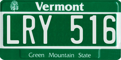 VT license plate LRY516