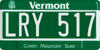 VT license plate LRY517