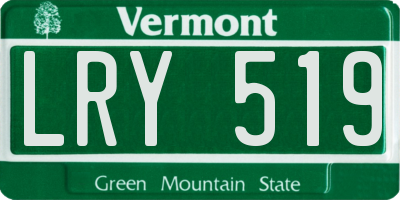 VT license plate LRY519