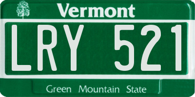 VT license plate LRY521
